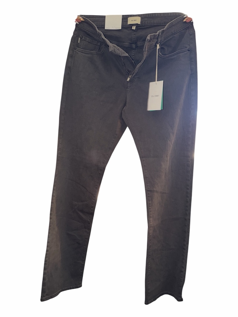 NWT DL1961 Avery Relaxed Straight Jeans 34x34 Gray Performance Stretch Denim